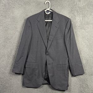 Vtg Polo Ralph Lauren Sport Coat Mens 39R Gray Check Blue Label Made in Italy